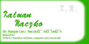 kalman maczko business card