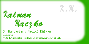 kalman maczko business card